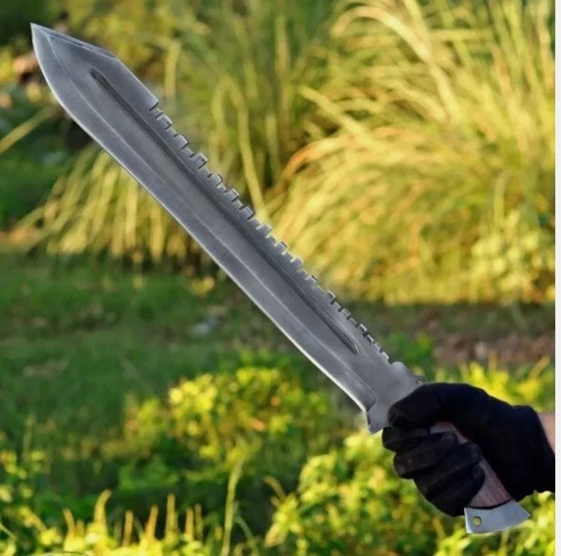 Custom Handmade Carbon Steel Blade Survival Machete Knife| Hunting Knife Camping