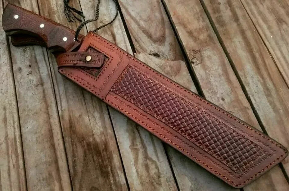 Custom Handmade Carbon Steel Survival Bowie Machete Sword| Hunting Knife Camping