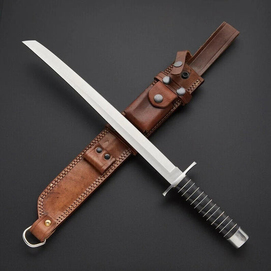 CUSTOM HANDMADE D2 TOOL STEEL BATTLE READY HUNTING SWORD CAMPING SWORD/SHEATH