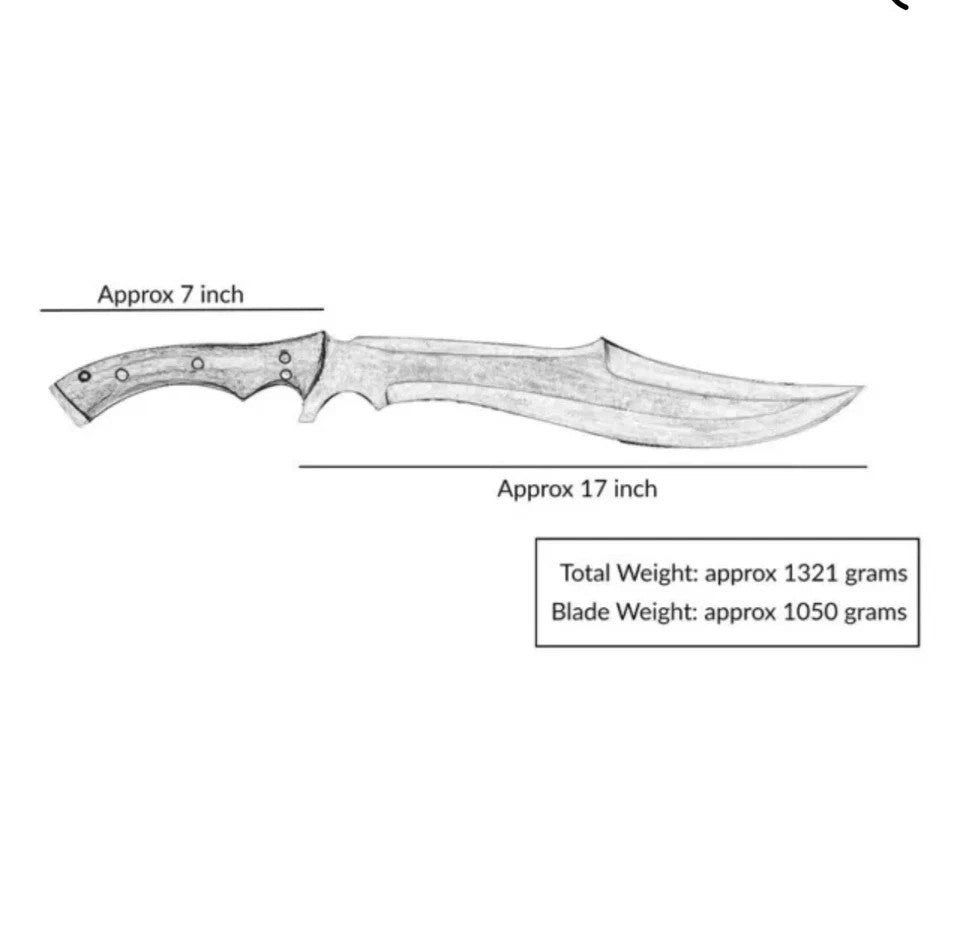 Custom Handmade Carbon Steel Bowie Survival Machete Knife| Hunting Knife Camping