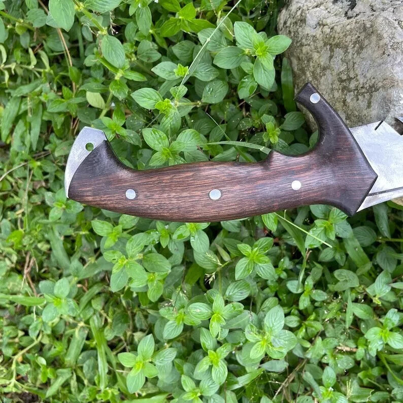 Custom Handmade Carbon Steel Blade Bowie Machete Kukri Hunting Knife Camping