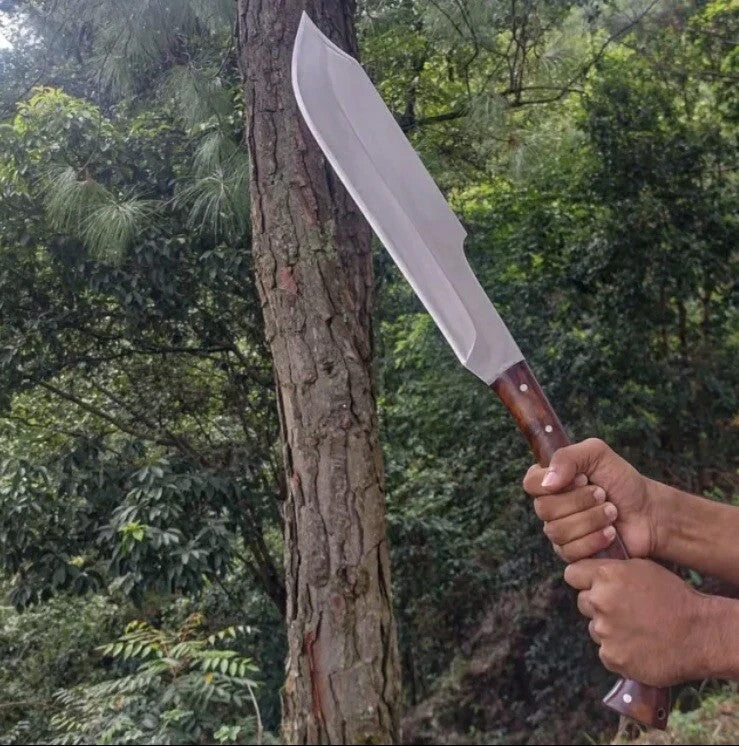 Custom Handmade Carbon Steel Blade Jungle Machete Knife - Hunting Knife Camping