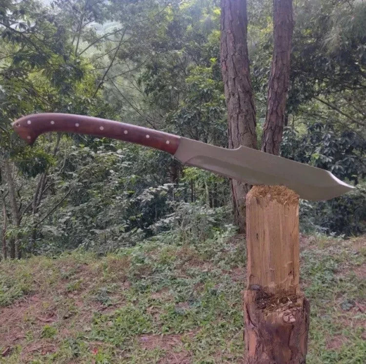 Custom Handmade Carbon Steel Blade Jungle Machete Knife - Hunting Knife Camping