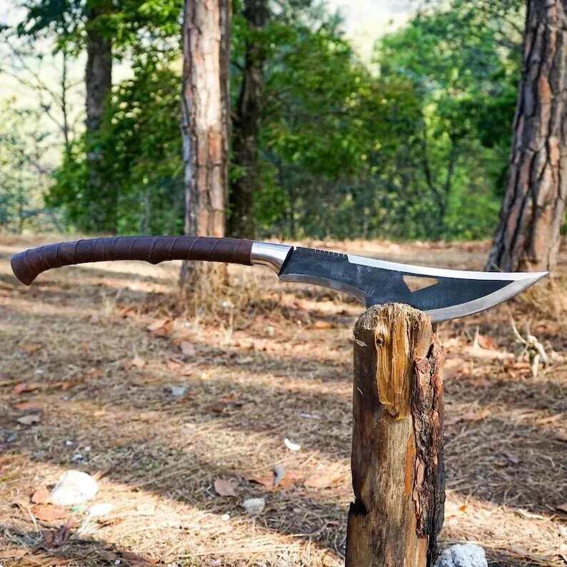 Custom Handmade Carbon Steel Blade Bowie Machete Kukri Hunting Knife Camping