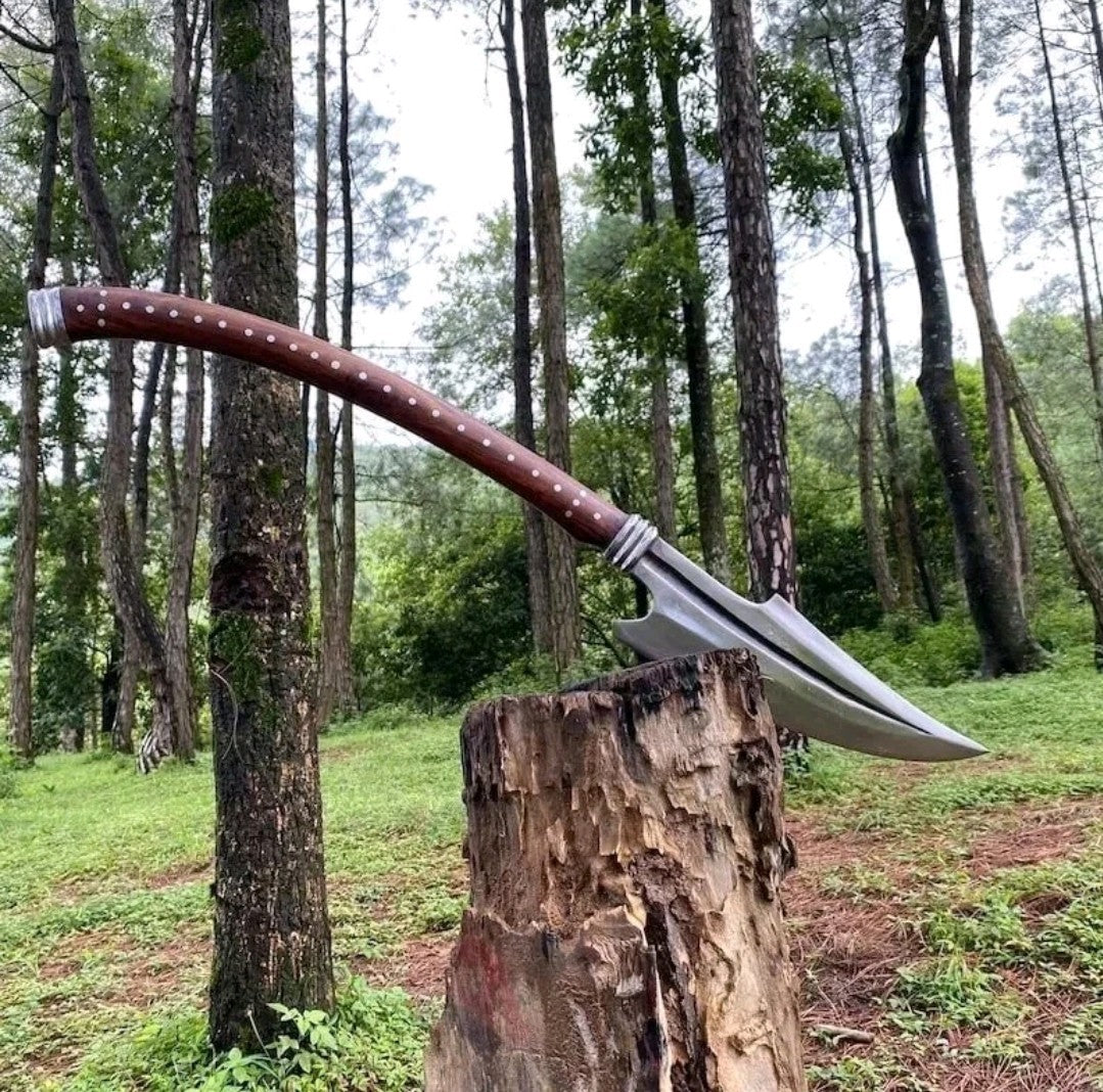 34" Custom Handmade Carbon Steel Wood Cutting Viking Axe Hunting Camping Axe