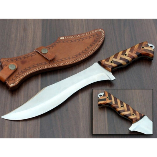 Handmade Survival Bowie Knife | Full Tang Carbon Steel Blade | Outdoor Hunting