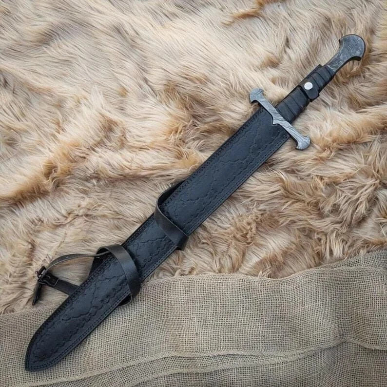 Custom Handmade Damascus Steel Blade Medieval Viking Sword Hunting Sword Camping