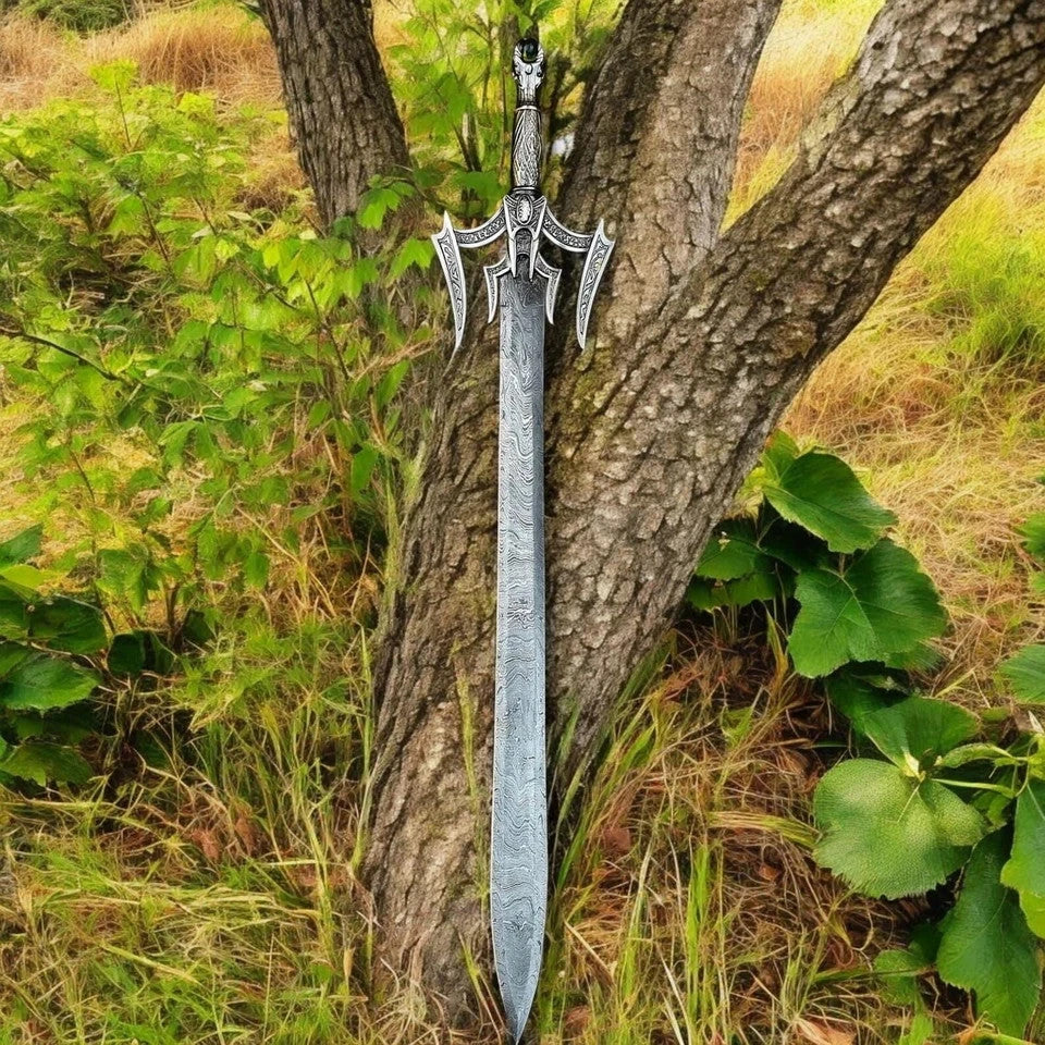 Handmade Damascus Steel Viking Sword Battle Ready Medieval Sword With Sheath