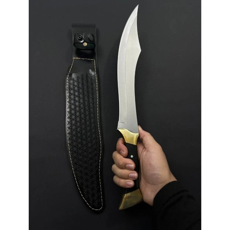 Custom Handmade Carbon Steel Bowie Knife Camping Hunting Knife Fixed Blade EDC