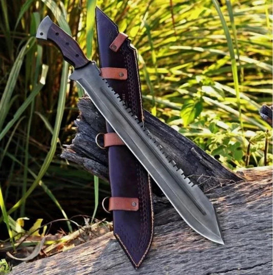 Custom Handmade Carbon Steel Blade Survival Machete Knife| Hunting Knife Camping
