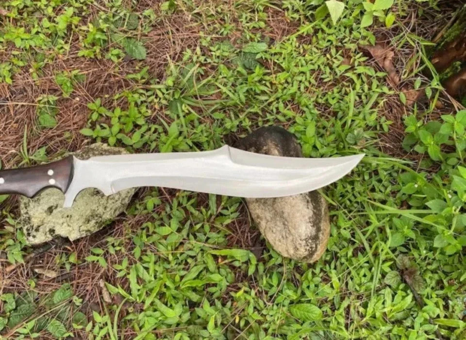 Custom Handmade Carbon Steel Bowie Survival Machete Knife| Hunting Knife Camping