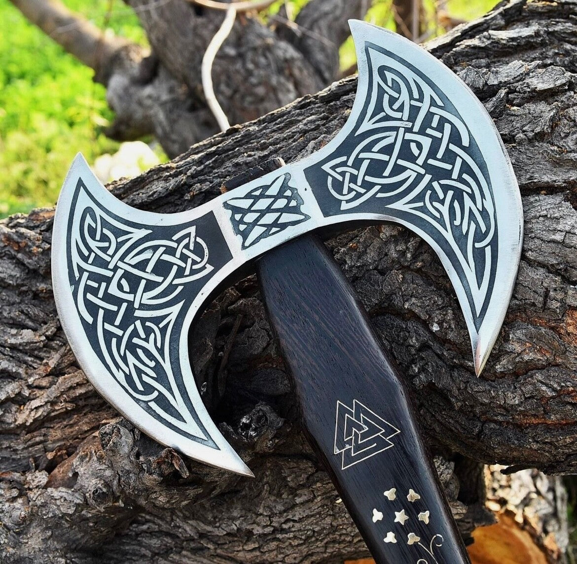 Custom Double Head Hand Forged Viking Axe With Carbon Steel Handmade Hatchet