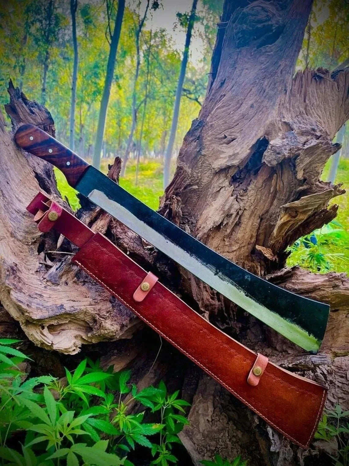 Custom Handmade Carbon Steel Blade Survival Machete Knife| Hunting Knife Camping