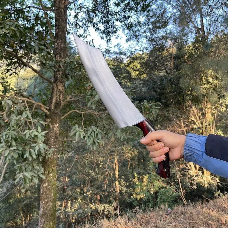 Custom Handmade Carbon Steel Blade Bowie Machete Kukri Hunting Knife Camping