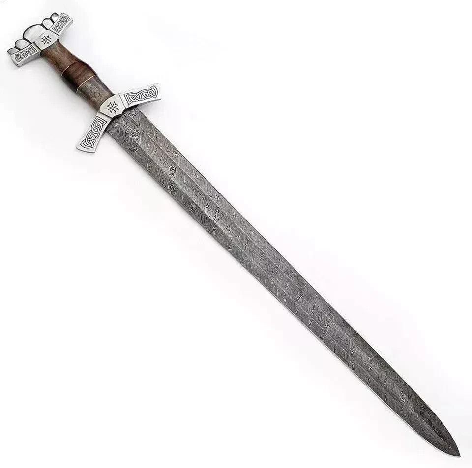 Custom Handmade Damascus Steel Blade Medieval Viking Sword Hunting Sword Camping