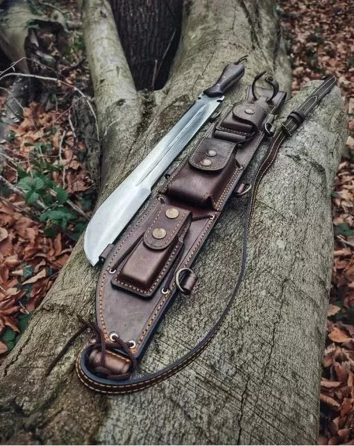CUSTOM HANDMADE SPRING STEEL 5160 HUNTING FOREST FULL TANG MACHETE KNIFE