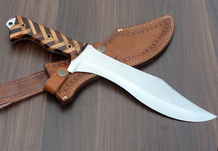 Handmade Survival Bowie Knife | Full Tang Carbon Steel Blade | Outdoor Hunting