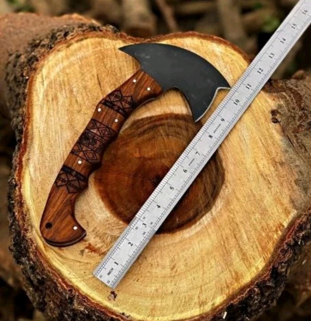 HANDMADE 13" CARBON STEEL REPLICA FULL TANG AXE TOMAHAWK AXE HATCHET RnD SAYOC