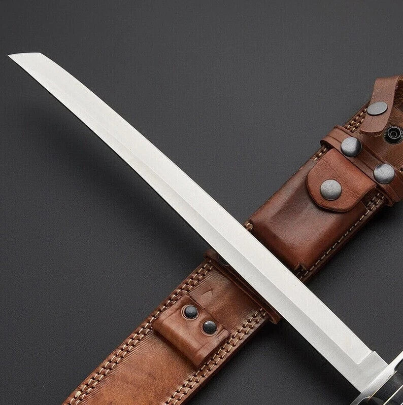 CUSTOM HANDMADE D2 TOOL STEEL BATTLE READY HUNTING SWORD CAMPING SWORD/SHEATH