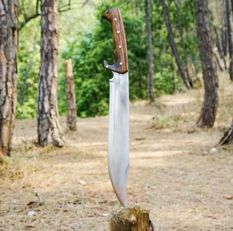 Custom Handmade Carbon Steel Blade Jungle Machete Knife - Hunting Knife Camping