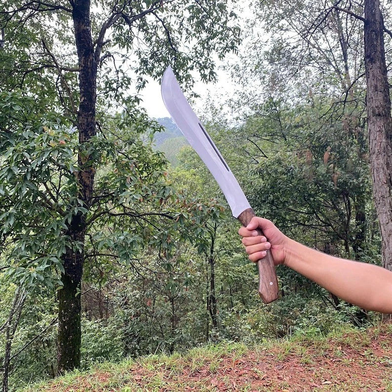 Custom Handmade Carbon Steel Blade Survival Machete Sword| Hunting Sword Camping