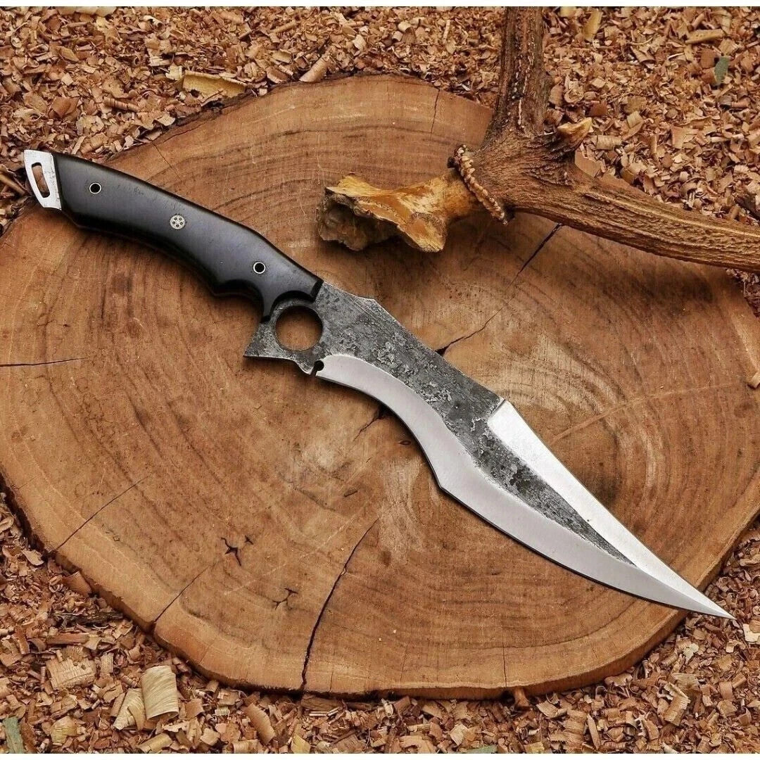 Carbon Steel Forged Hunting Knife Custom Handmade Bowie Knife Full Tang Survival