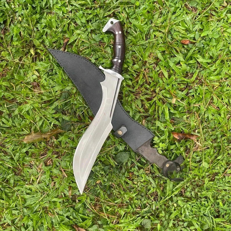 Custom Handmade Carbon Steel Blade Bowie Machete Kukri Hunting Knife Camping