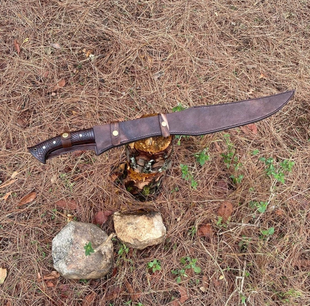 CUSTOM HANDMADE D2 TOOL STEEL SURVIVAL MACHETE SWORD HUNTING SWORD CAMPING SWORD