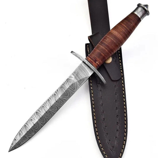 Damascus Steel British Army Fairbairn Sykes Commando Dagger Knife Hunting Dagger