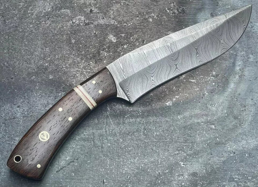 Custom Handmade Damascus Steel Blade Bowie Machete Knife -Hunting Knife Camping