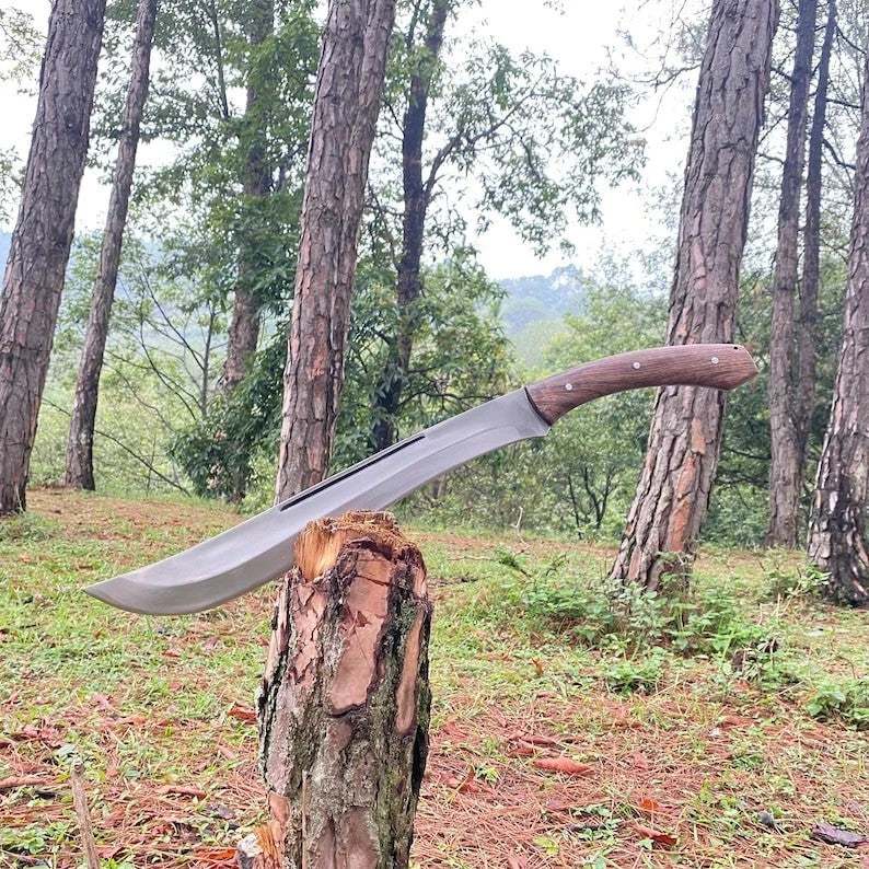 Custom Handmade Carbon Steel Blade Survival Machete Sword| Hunting Sword Camping