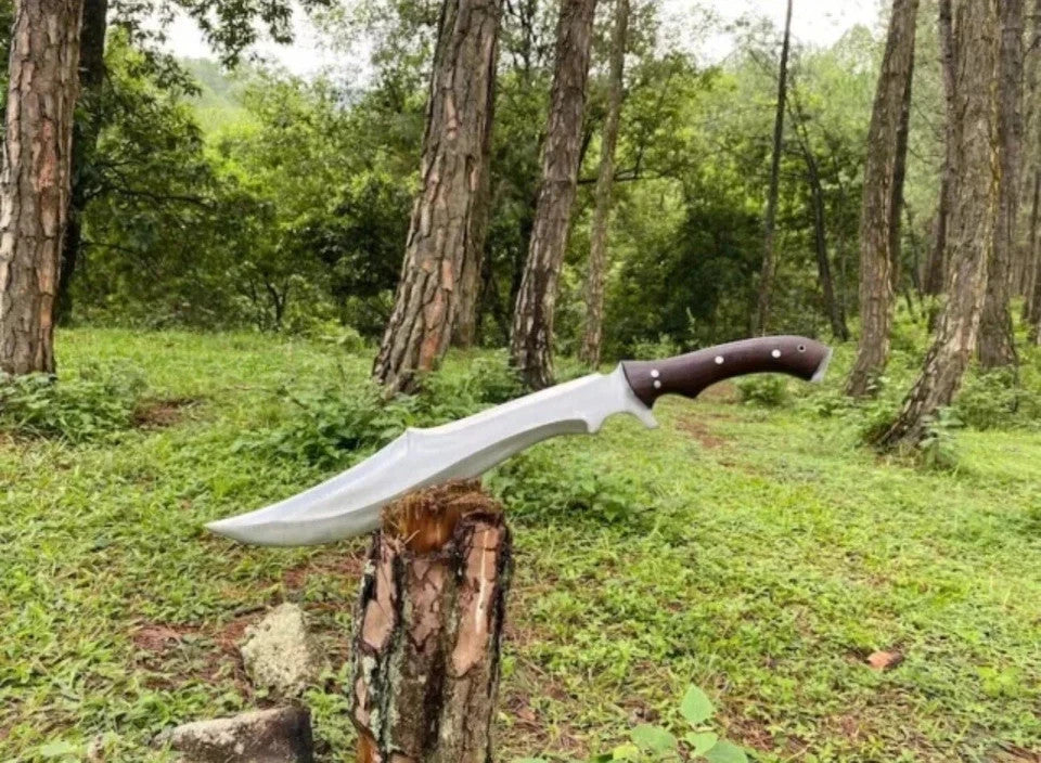 Custom Handmade Carbon Steel Bowie Survival Machete Knife| Hunting Knife Camping