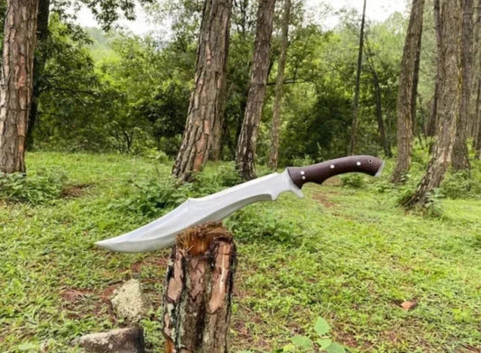 Custom Handmade Carbon Steel Bowie Survival Machete Knife| Hunting Knife Camping