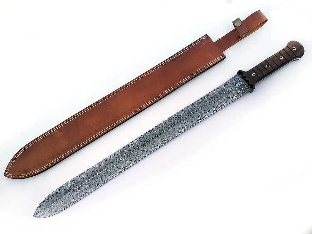 Custom Handmade Damascus Steel Blade Medieval Viking Sword Hunting Sword Camping