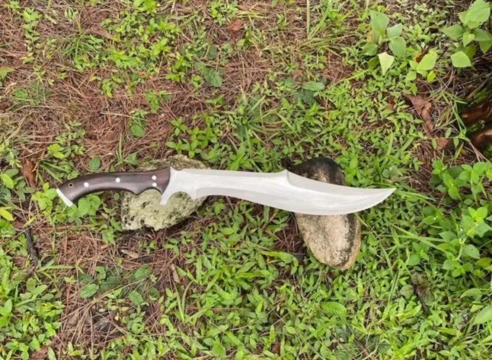 Custom Handmade Carbon Steel Bowie Survival Machete Knife| Hunting Knife Camping
