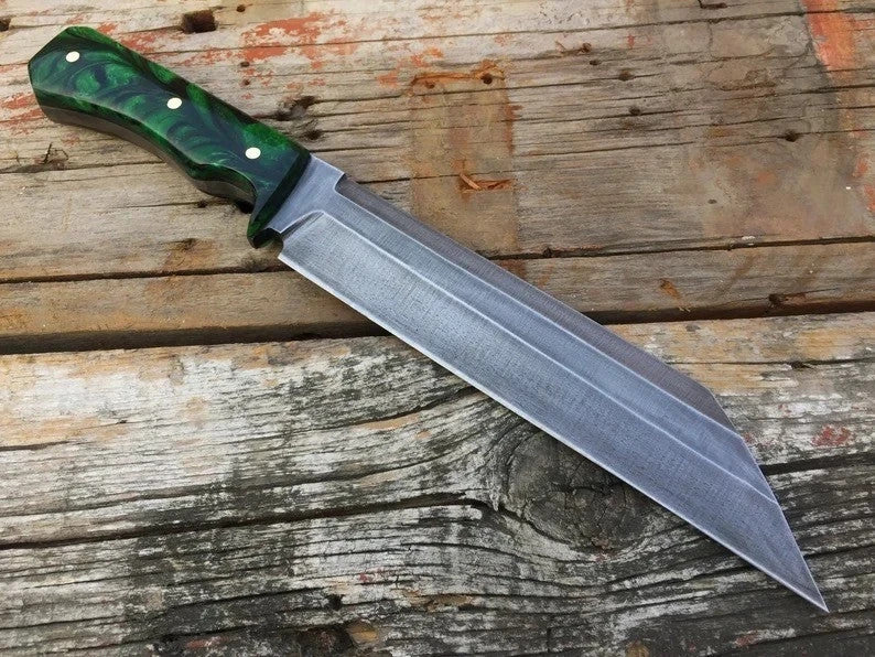 Custom Handmade Carbon Steel Blade Viking Seax Knife | Hunting Knife Camping