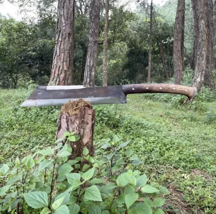 Custom Handmade Carbon Steel Survival Bowie Machete Sword| Hunting Knife Camping