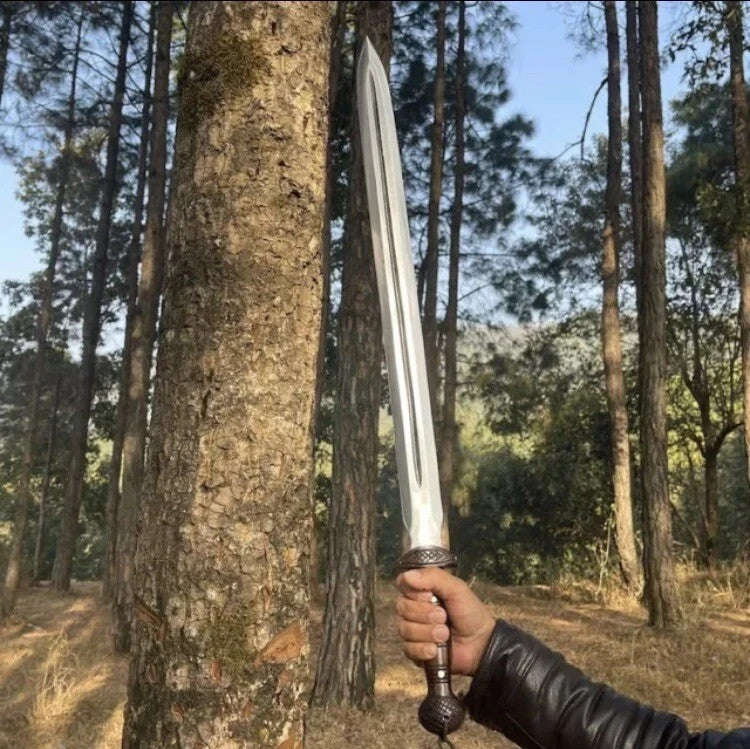 Custom Handmade Carbon Steel Blade Bowie Machete Kukri Hunting Knife Camping