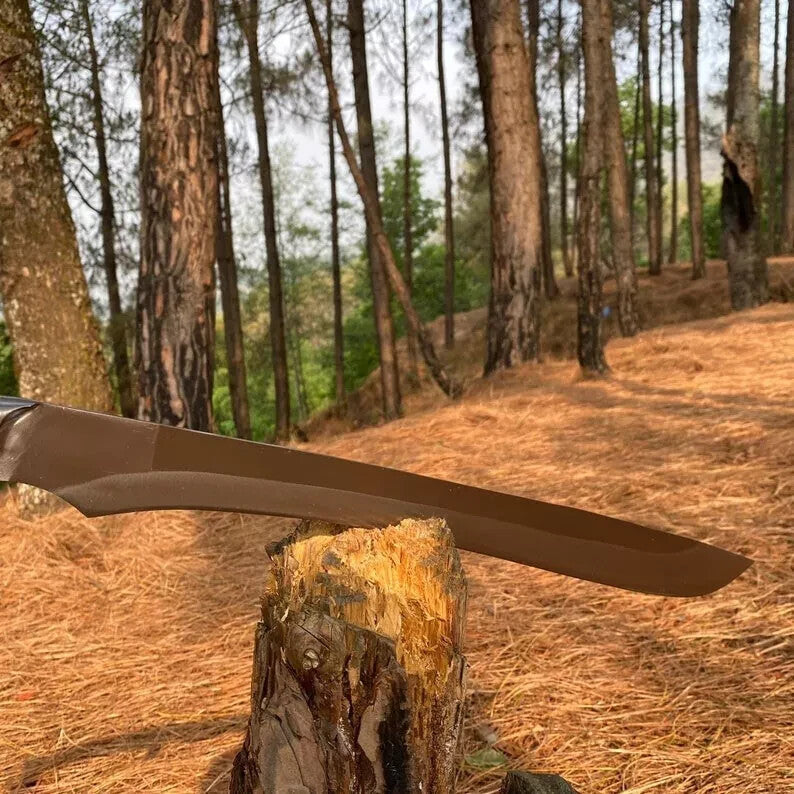 Custom Handmade Carbon Steel Blade Heavy Machete Viking Ready Battle Sword