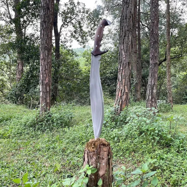 Custom Handmade Carbon Steel Blade Bowie Machete Kukri Hunting Knife Camping