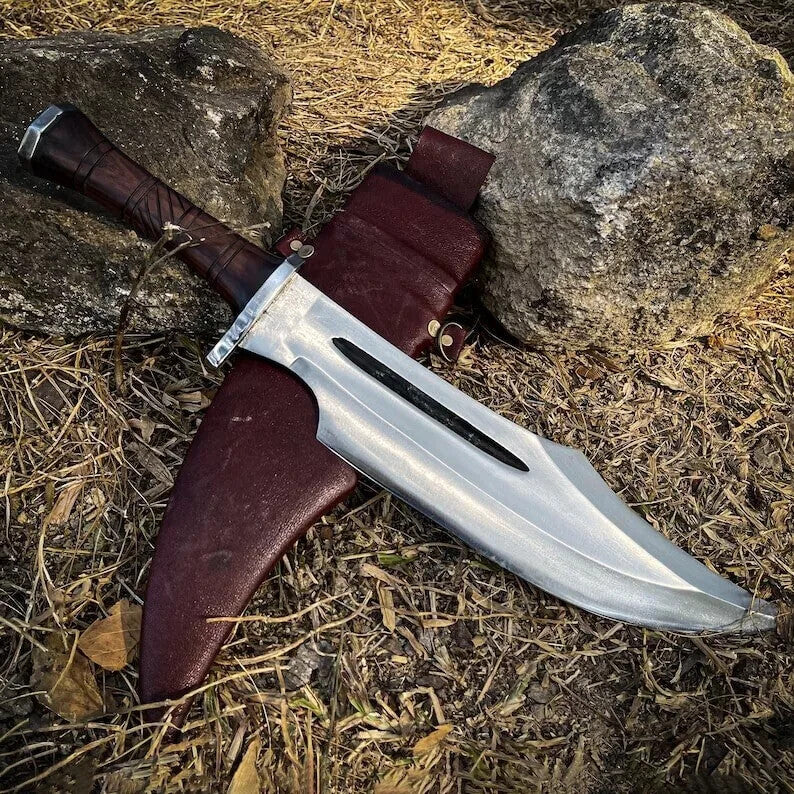 20" WKC Handmade Carbon Steel Blade Heavy Machete Bowie Hunting Knife Camping