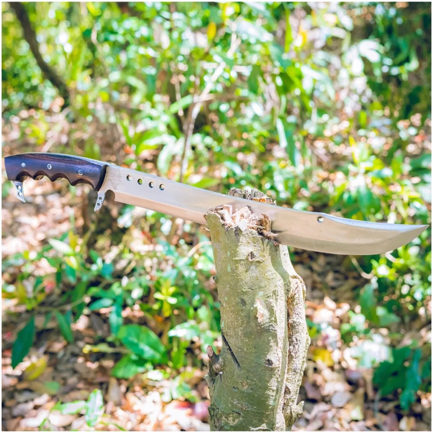 Custom Handmade Carbon Steel Blade Bowie Machete Kukri Hunting Knife Camping