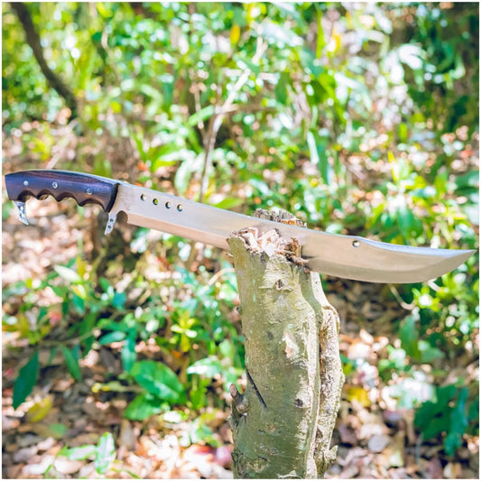 Custom Handmade Carbon Steel Blade Bowie Machete Kukri Hunting Knife Camping