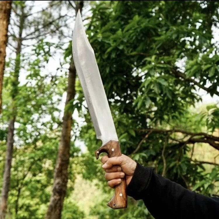 Custom Handmade Carbon Steel Blade Jungle Machete Knife - Hunting Knife Camping