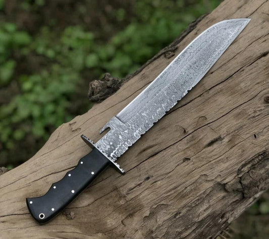 Custom Handmade Damascus Steel Knife Hunting Knife - Bowie Knife Camping Knife