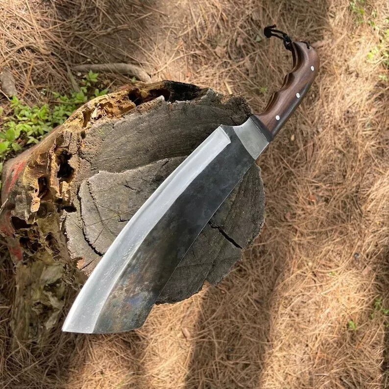 Custom Handmade Carbon Steel Blade Long Machete Bowie Hunting Knife Camping