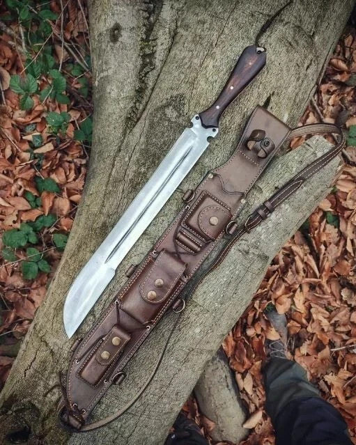 CUSTOM HANDMADE SPRING STEEL 5160 HUNTING FOREST FULL TANG MACHETE KNIFE