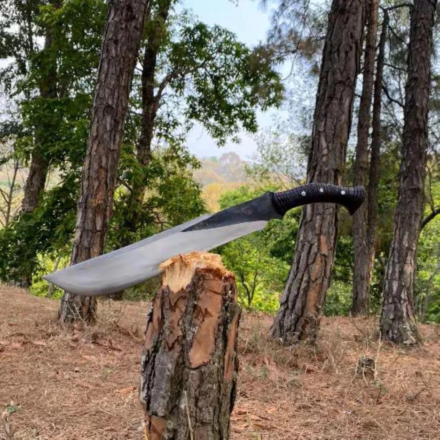 Custom Handmade Carbon Steel Blade Bowie Machete Knife | Hunting Knife Camping