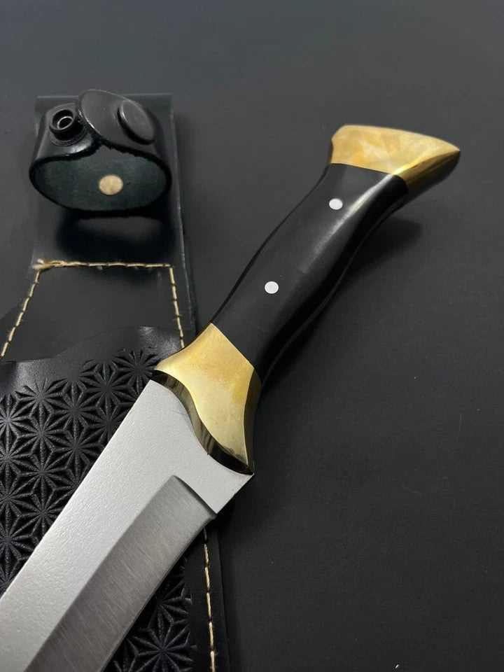 Custom Handmade Carbon Steel Bowie Knife Camping Hunting Knife Fixed Blade EDC