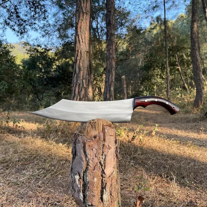 Custom Handmade Carbon Steel Blade Bowie Machete Kukri Hunting Knife Camping